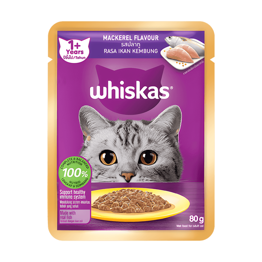 Whiskas Adult Cat Pouch Mackerel 80g