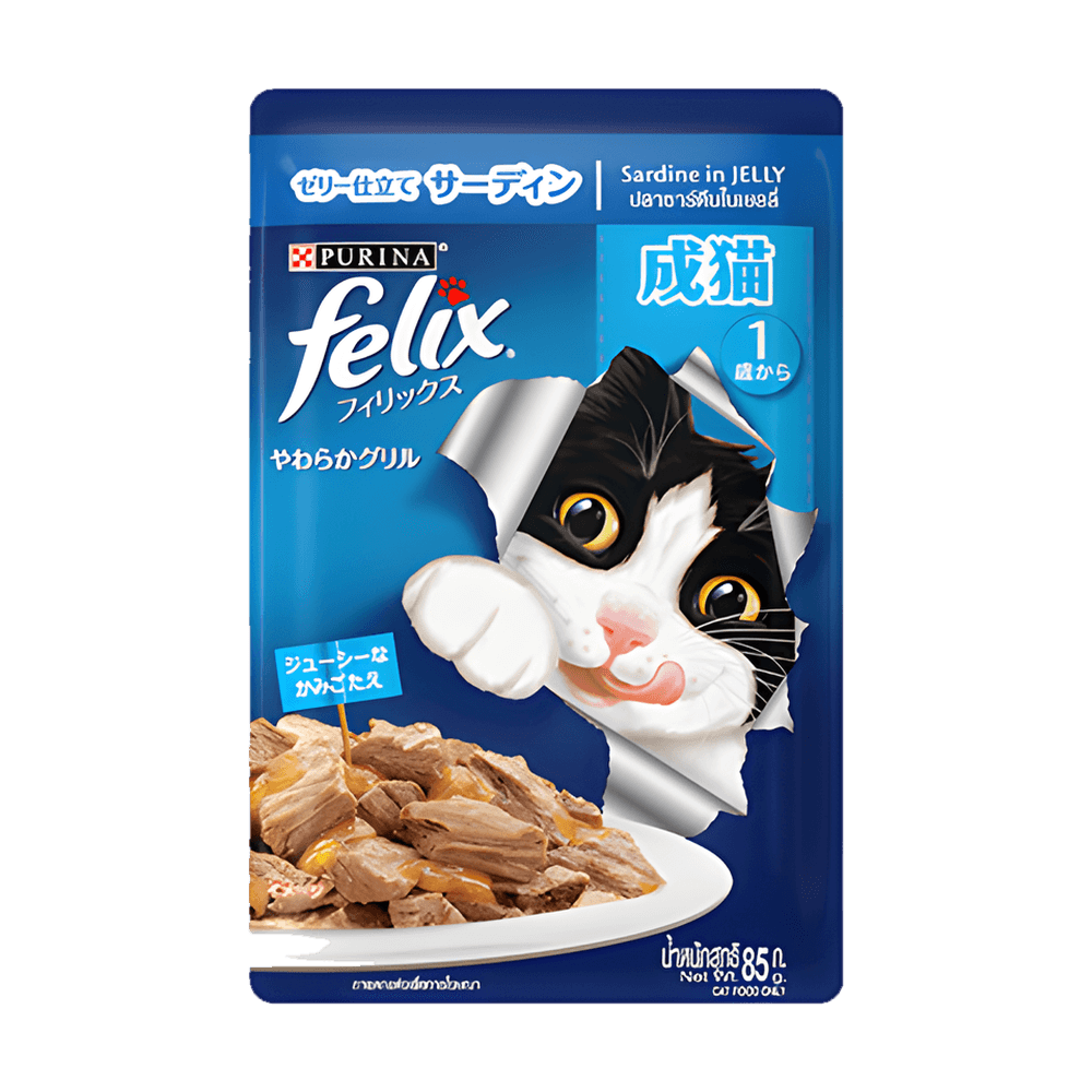 Felix Adult Pouch Sardine in Jelly 85g