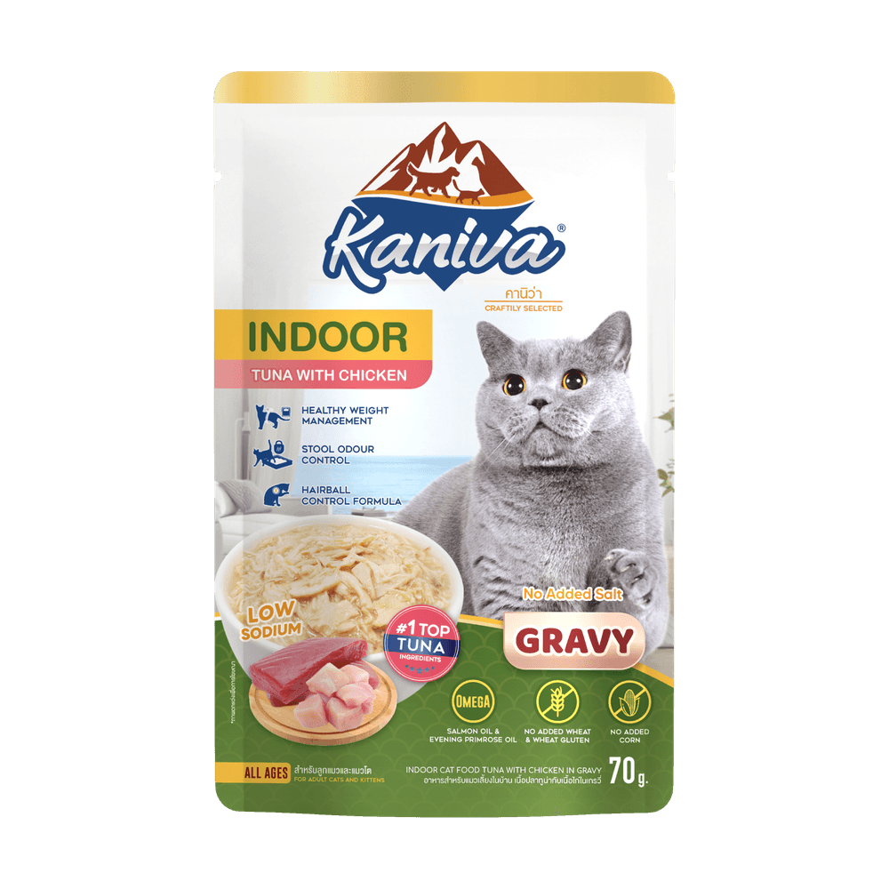 Kaniva Indoor Cat Pouch Tuna with Chicken in Gravy 70g