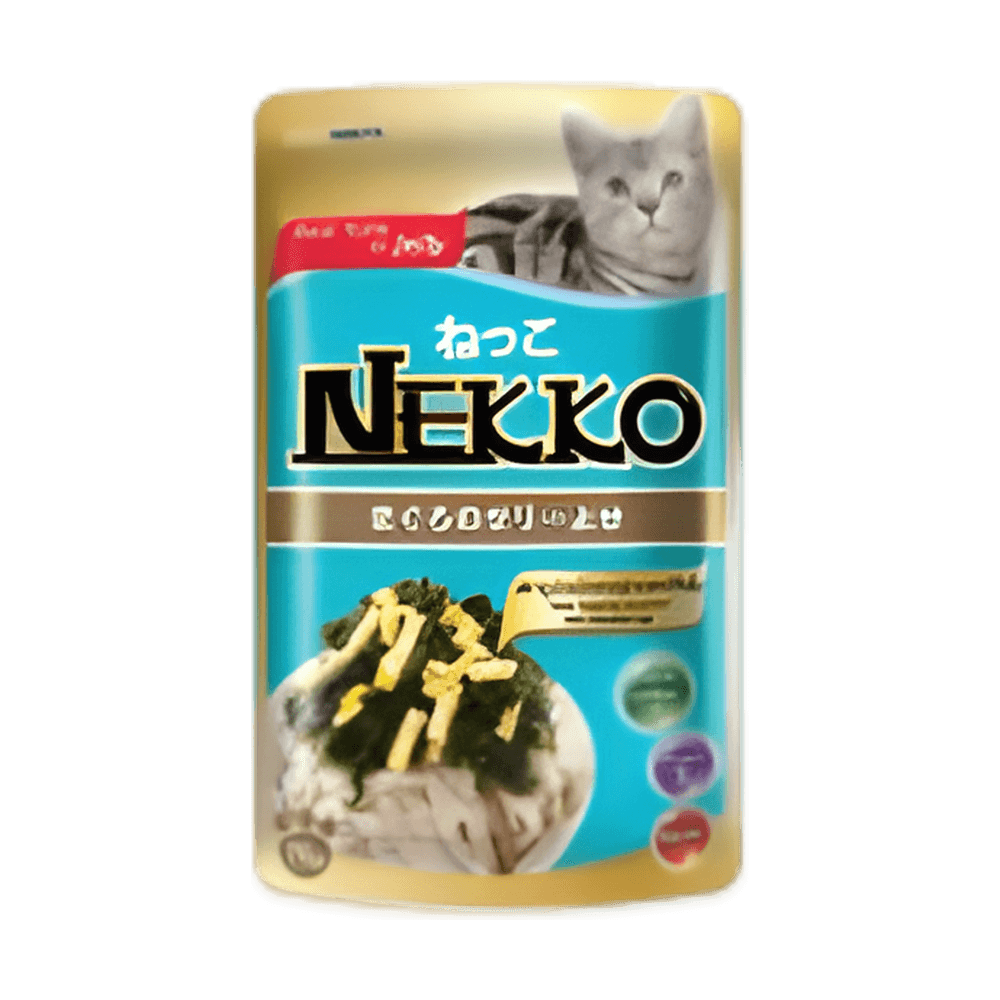 Nekko Adult Cat Pouch Tuna Topping Seaweed and Steamed Egg in Jelly 70g