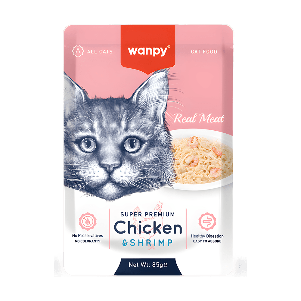 Wanpy Super Premium Cat Pouch Chicken and Shrimp 85g