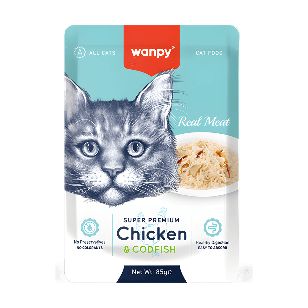 Wanpy Super Premium Cat Pouch Chicken and Codfish 85g