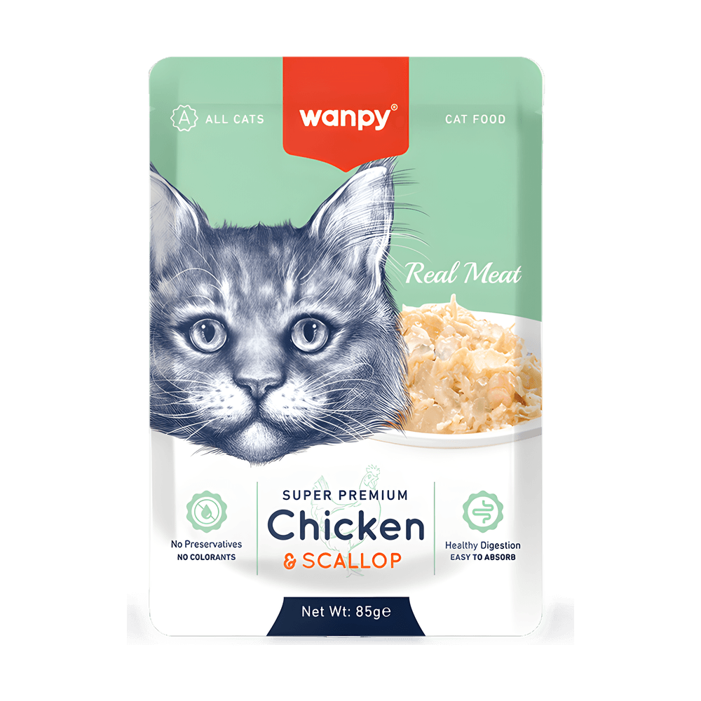 Wanpy Super Premium Cat Pouch Chicken and Scallop 85g