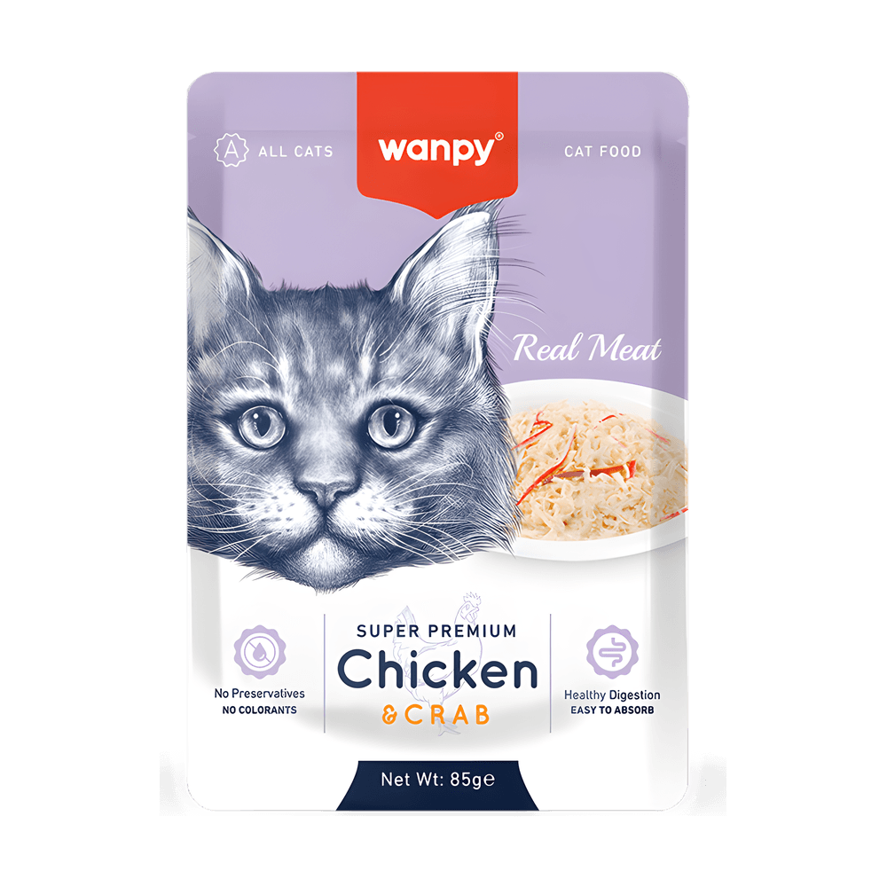 Wanpy Super Premium Cat Pouch Chicken and Crab 85g