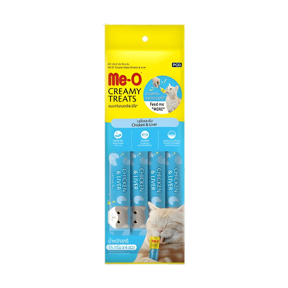 Me-O Creamy Cat Treat Chicken and Liver 4 x 15g
