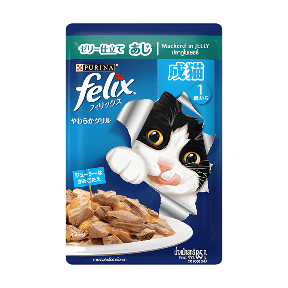 Felix Adult Pouch Mackerel in Jelly 85g