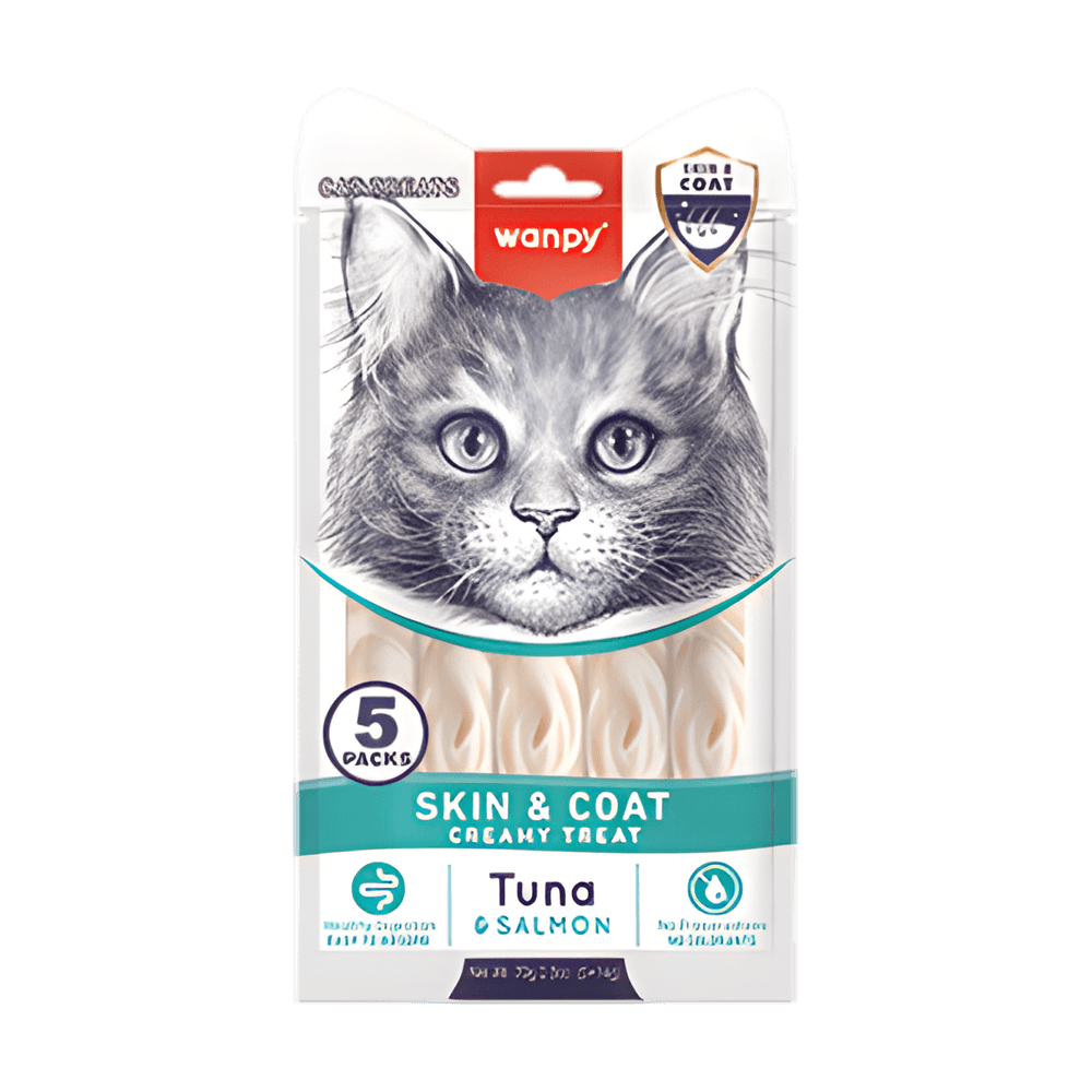 Wanpy Skin and Coat Creamy Cat Treats Tuna and Salmon 70g
