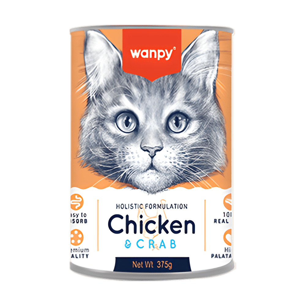 Wanpy Holistic Adult Cat Can Chicken and Crab 375g