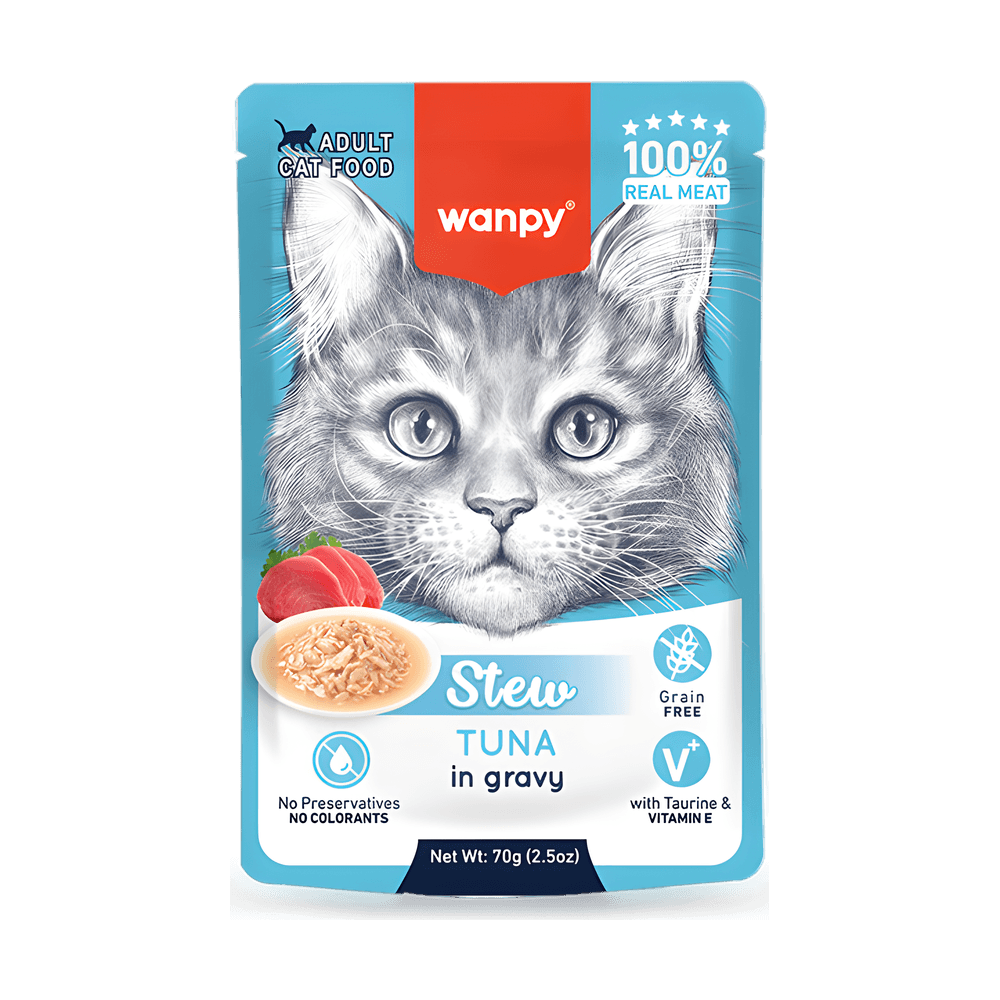 Wanpy Stew Adult Cat Pouch Tuna in Gravy 70g