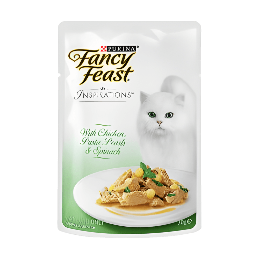 Fancy Feast Inspirations Chicken with Pasta Pearls and Spinach 70g