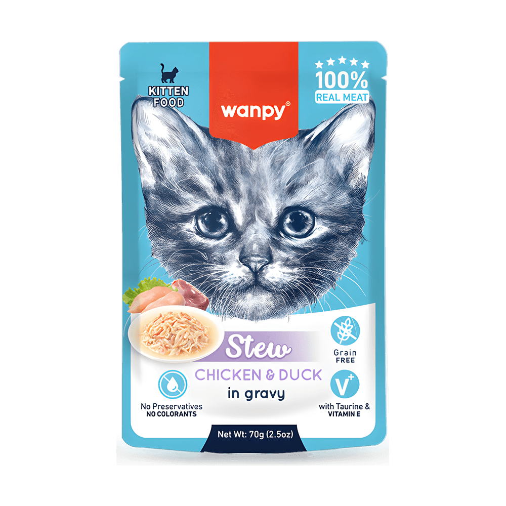 Wanpy Stew Kitten Pouch Chicken and Duck in Gravy 70g